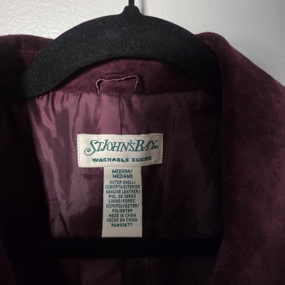 St. John Bay Women’s Vintage Genuine Leather Purple Sueded Jacket. Sz M Western - Picture 5 of 8
